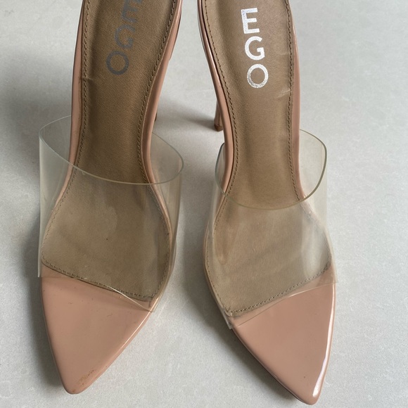 EGO Peep Toe Mule in Nude Patent - Picture 6 of 6